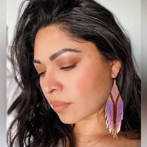 Lira Seed Bead Earrings - Picture 7 of 8